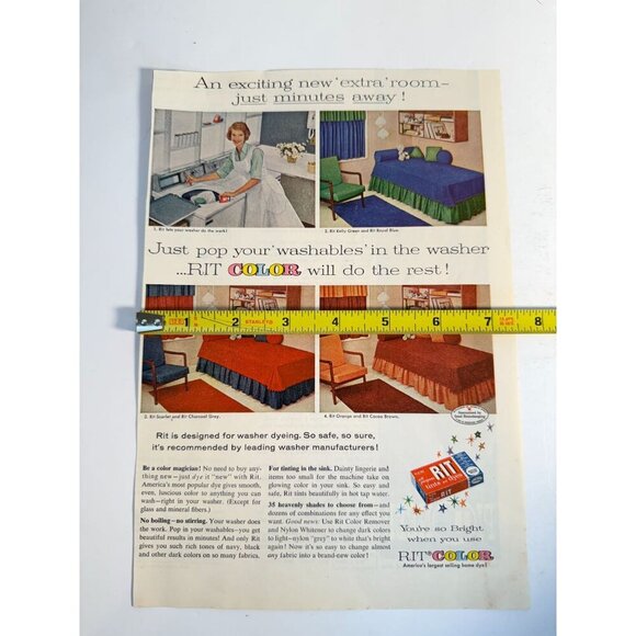 Vintage 1960 RIT Tints and Color Dyes Advertisement Print Ad - Picture 3 of 3